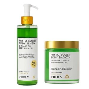 Lot 2pc Truly Phyto-Boost 2pc Body Set Cleanser + Overnight Smooth Gel Vegan NWT